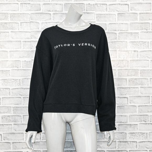 Taylor Swift Women's Taylor's Version Sweatshirt in Black Fleece Size Large - Picture 1 of 9